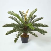 Homescapes - Cycas plante verte artificielle en pot, 75 cm