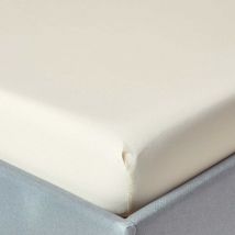 Drap-housse Crème 100% coton Égyptien 200 fils 140 x 200 cm - Homescapes