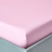 Homescapes - Drap-housse uni 180 x 200 cm 100 % coton égyptien 200 fils coloris rose