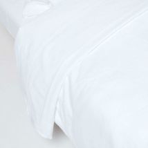 Drap plat en lin lavé Blanc – 230 x 255 cm - Homescapes