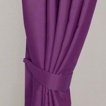 Embrasses à rideaux Aubergine - Motif chevron - Lot de 2 - Homescapes