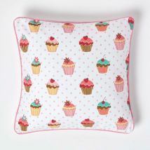 Housse de coussin en coton Cupcakes, 45 x 45 cm - Homescapes
