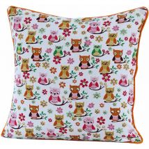 Housse de coussin en coton Hiboux, 60 x 60 cm - Homescapes