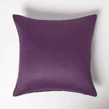 Housse de coussin à motif chevrons Aubergine, 45 x 45 cm - Homescapes