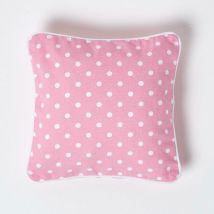Housse de coussin Rose à pois en coton, 30 x 30 cm - Homescapes