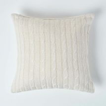 Housse de coussin tricot Beige, 45 x 45 cm - Homescapes