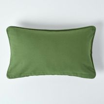 HOMESCAPES Housse de coussin uni Vert foncé, 30 x 50 cm