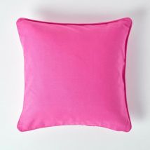 Housse de coussin Uni Fuchsia, 45 x 45 cm - Homescapes