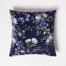 Housse de coussin violet Magnolias, 46 x 46 cm - Homescapes