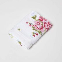 Serviette invité Blanc Imprimé motif Floral 50 x 90 cm - Homescapes