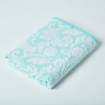 Homescapes - Serviette de bain Jacquard 100% coton peigné 600 g/m² Bleu, 70 x 127 cm