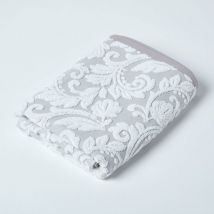 Homescapes - Serviette de bain Jacquard 100% coton peigné 600 g/m² Beige, 70 x 127 cm
