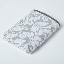 Homescapes - Serviette de bain Jacquard 100% coton peigné 600 g/m² Gris, 70 x 127 cm