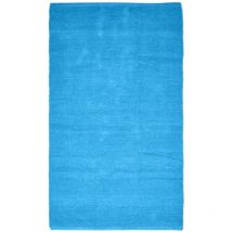 Homescapes - Chenille Plain Cotton Extra Large Rug Blue, 110 x 170 cm - Blue