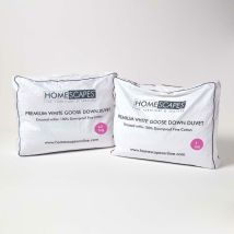 Homescapes - Lot de 2 Couettes Premium 4 saisons en duvet d'oie 9 + 4,5 tog, 230 x 220 cm