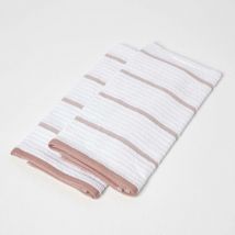 Lot de 2 Torchons Essuie-main 100% coton éponge, Rouge - Homescapes