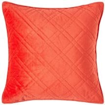 Luxus-Kissenbezug mit gestepptem Diamantmuster in Orange, 45 x 45 cm - Homescapes