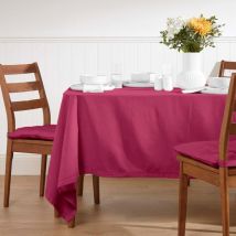 Nappe de table rectangulaire en coton unie Prune - 137 x 228 cm - Homescapes