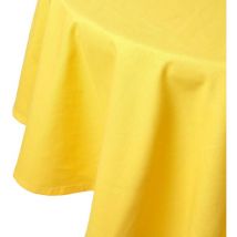 Nappe de table ronde en coton unie Jaune - 178 cm - Homescapes
