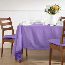 Nappe de table rectangulaire en coton unie Violet - 137 x 228 cm - Homescapes
