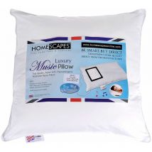 HOMESCAPES Oreiller musical synthétique microfibre confort moelleux Blanc 65 x 65 cm