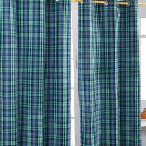 Paire de rideaux à œillets - Blackwatch Tartan 117 x 137 cm - Homescapes