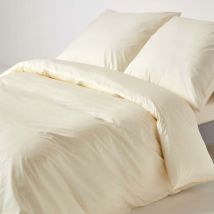 Parure de lit Crème 100% coton Egyptien 200 Fils 155 x 220 cm - Homescapes