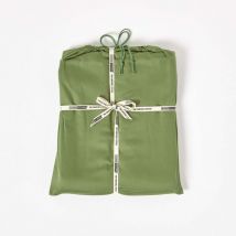 Homescapes - Parure de lit en coton égyptien Bio 400 fils Vert mousse 240 x 220 cm