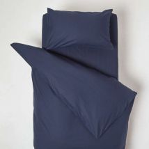 Homescapes - Parure de lit enfant en coton égyptien 200 fils Bleu marine, 120 x 150 cm