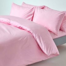 Homescapes - Pink Egyptian Cotton Duvet Cover Set 200 Thread Count, Single - Pink - Pink