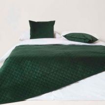 Plaid Vert foncé en velours, 150 x 200 cm - Homescapes