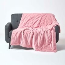 Homescapes - Plaid en velours capitonné Rose, 150 x 200 cm