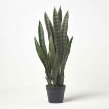 Plante artificielle Langue de belle-mère en pot, 74 cm - Homescapes