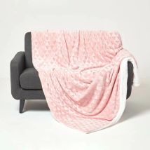 Blush Pink Geometric Triangle Velvet Throw, 160 x 200 cm - Homescapes