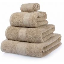 Serviette 100% Coton - Galet - Lot 4 serviettes - Homescapes