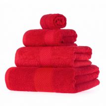 Serviette 100% Coton - Rouge - Lot 4 serviettes - Homescapes