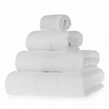Serviette 100% Coton - Blanc - Lot 4 serviettes - Homescapes