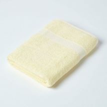 Serviette de bain 100% coton Jaune, 70 x 130 cm - Homescapes