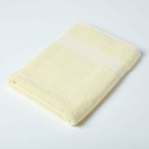 Maxi drap de bain 100% coton Jaune, 100 x 180 cm - Homescapes