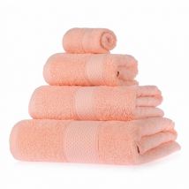 HOMESCAPES Serviette 100% Coton - Pêche - Lot 4 serviettes