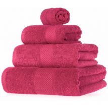 Serviette 100% Coton - Framboise - Lot 4 serviettes - Homescapes
