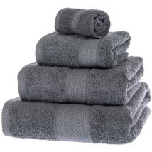 Serviette 100% Coton - Gris - Lot 4 serviettes - Homescapes