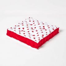 Homescapes - Sitzkissen rot Herzen 50 x 50 x 10 cm & Polyester