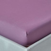 Spannbettlaken extra tief traube lila, Fadendichte 200, 140 x 190 cm - Homescapes