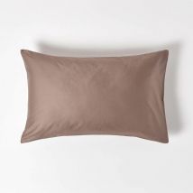 Taie d'Oreiller en coton bio - Marron - 400 fils - Homescapes
