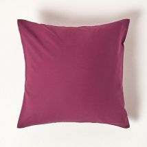 Taie d'oreiller Prune 100% coton Egyptien 200 fils 40 x 40 cm - Homescapes