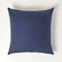 Taie d'oreiller Bleu Marine 100% coton Egyptien 200 fils 80 x 80 cm - Homescapes