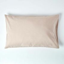 Taie d'oreiller en lin lavé Beige – 50 x 90 cm - Homescapes