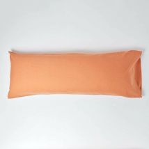 Taie de traversin en lin lavé Orange 50 x 140 cm - Homescapes
