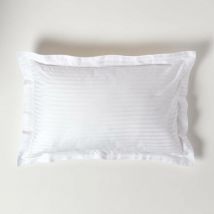 Taie d'oreiller en satin de coton égyptien Blanc 330 fils - Homescapes